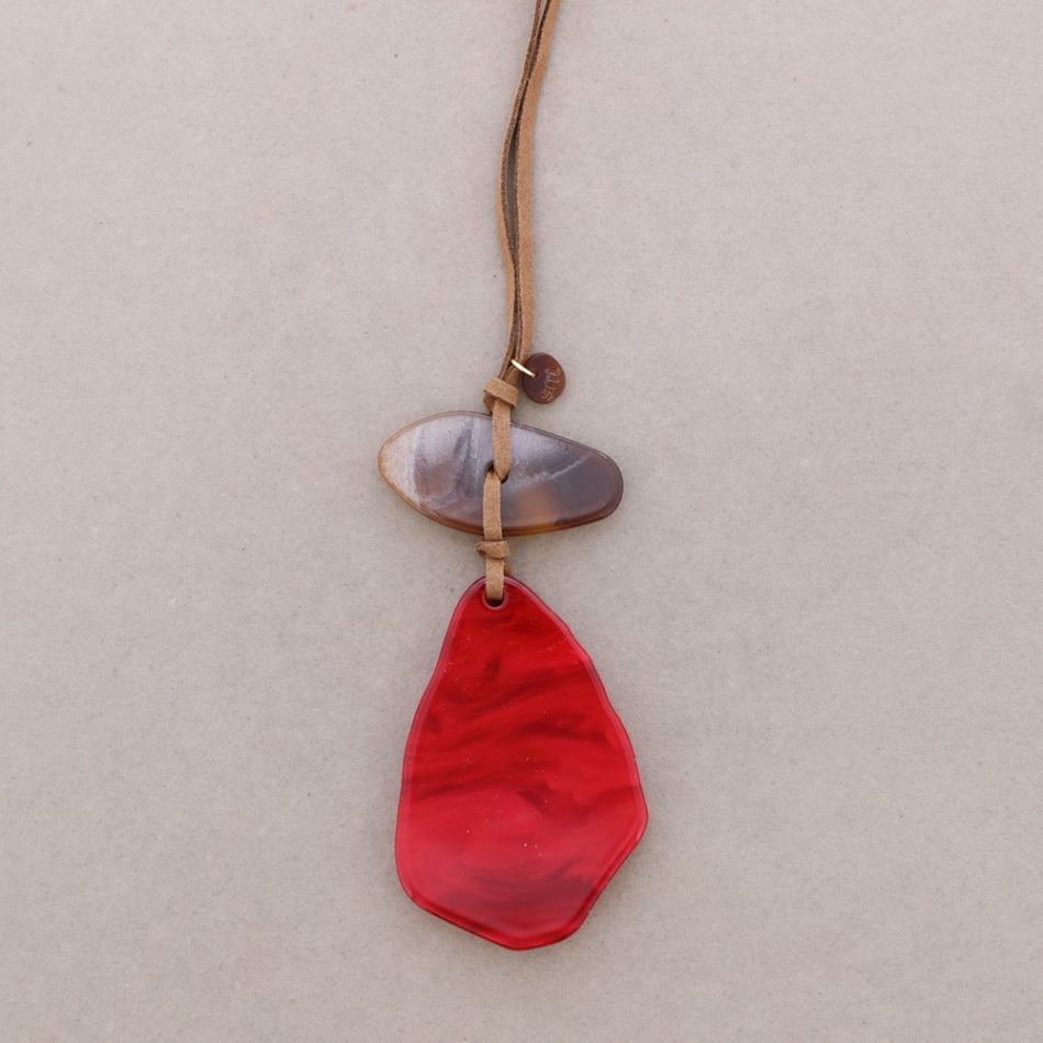 LONG NECKLACE GEOMETRIC SHAPE RESIN
