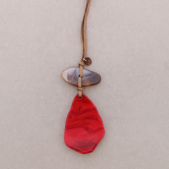 LONG NECKLACE GEOMETRIC SHAPE RESIN