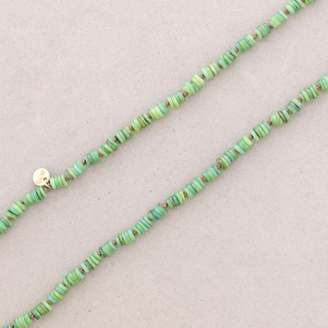 LONG NECKLACE WITH NACRE BEADS 1.2Mx8MM