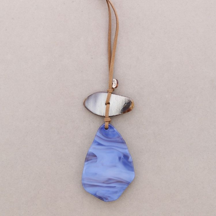 LONG NECKLACE GEOMETRIC SHAPE RESIN