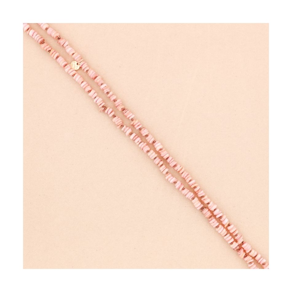 LONG NECKLACE WITH NACRE BEADS 1.2Mx8MM