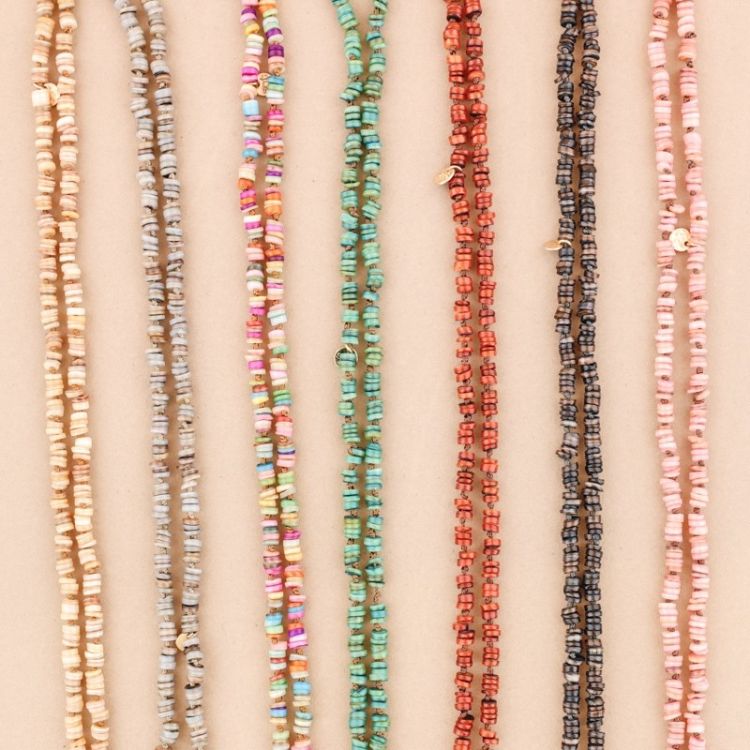 LONG NECKLACE WITH NACRE BEADS 1.2Mx8MM 2