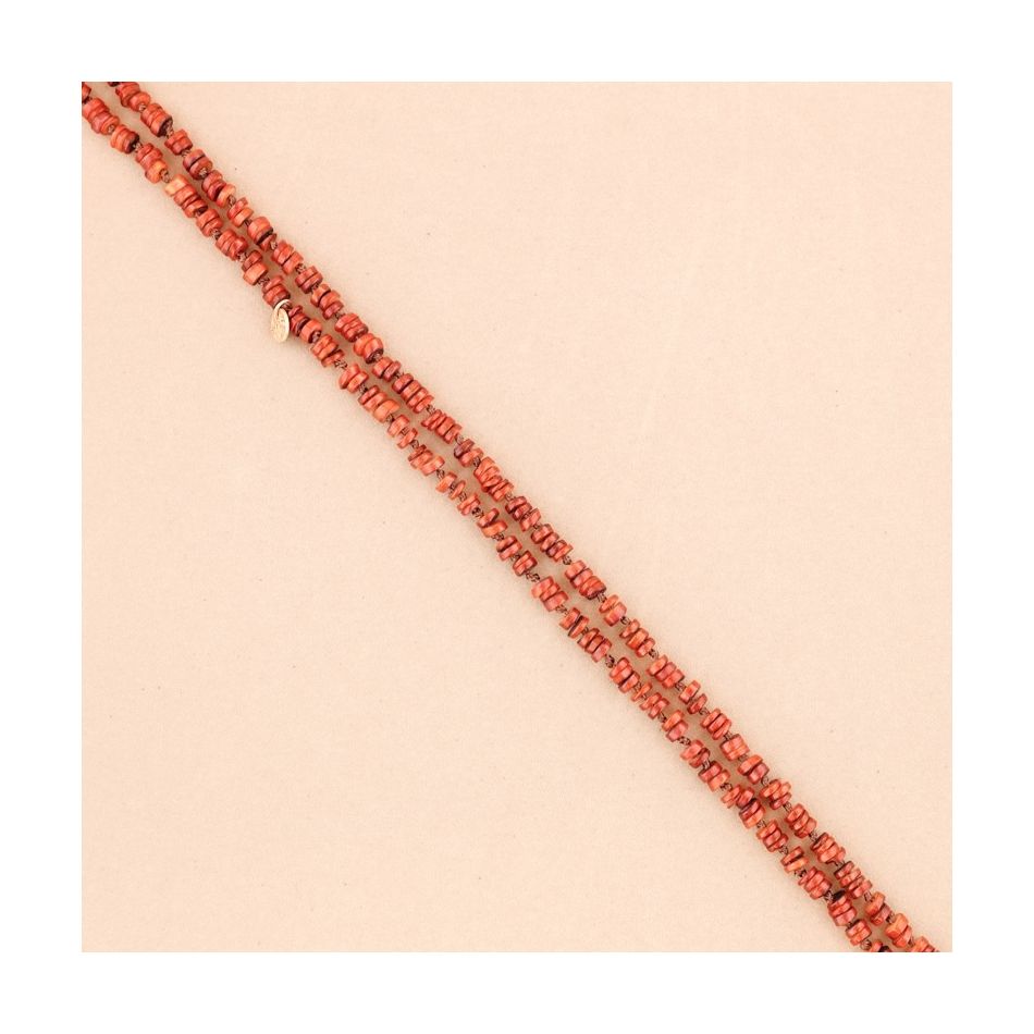 LONG NECKLACE WITH NACRE BEADS 1.2Mx8MM