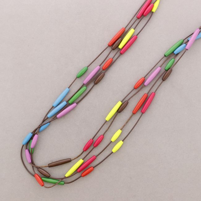 COLLAR LARGO 4 CUENTAS RESINA