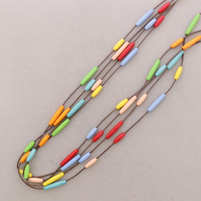 COLLAR LARGO 4 CUENTAS RESINA