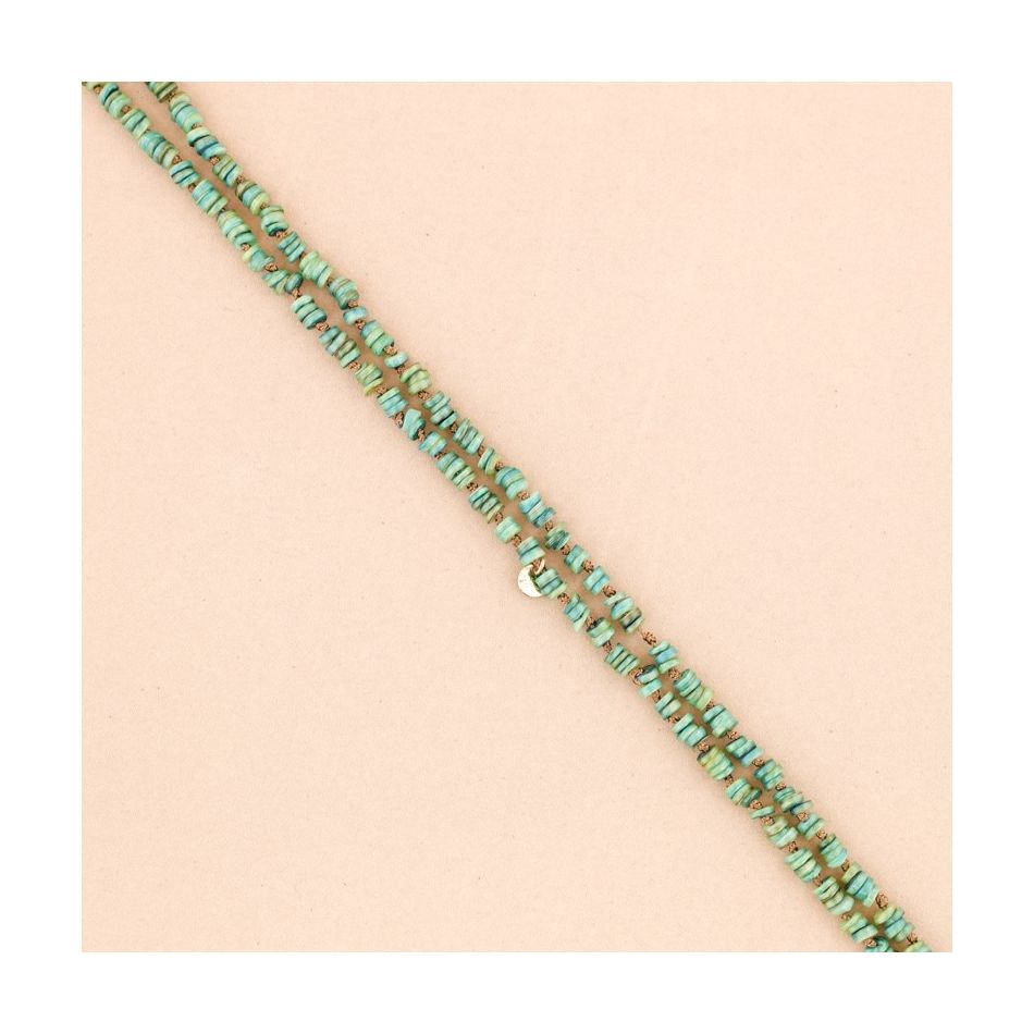 LONG NECKLACE WITH NACRE BEADS 1.2Mx8MM