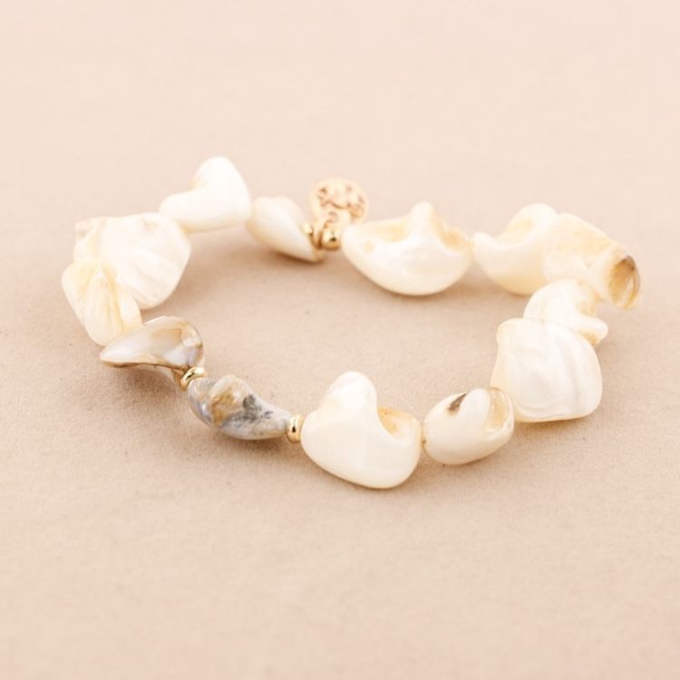 PULSERA ELÁSTICA CUENTAS NÁCAR