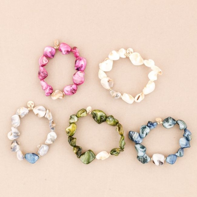 PULSERA ELÁSTICA CUENTAS NÁCAR