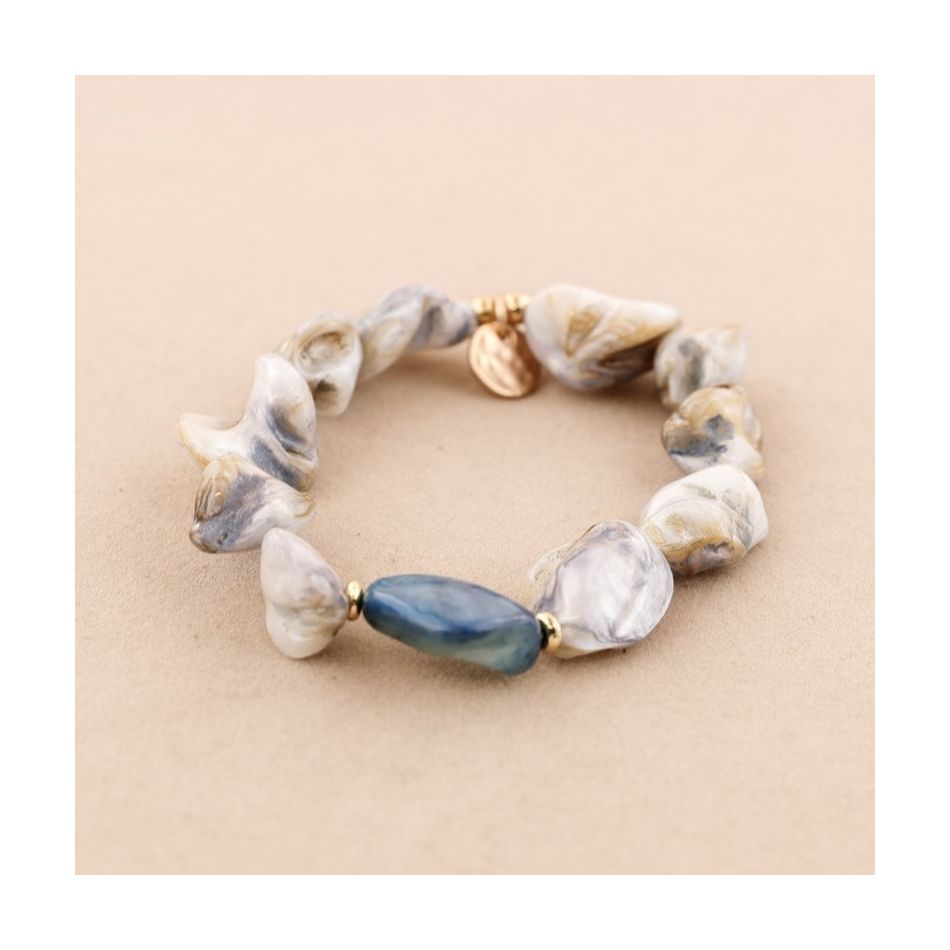 ELASTIC BRACELET WITH NACRE BEADS