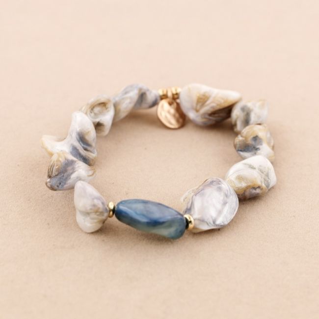 ELASTIC BRACELET WITH NACRE BEADS