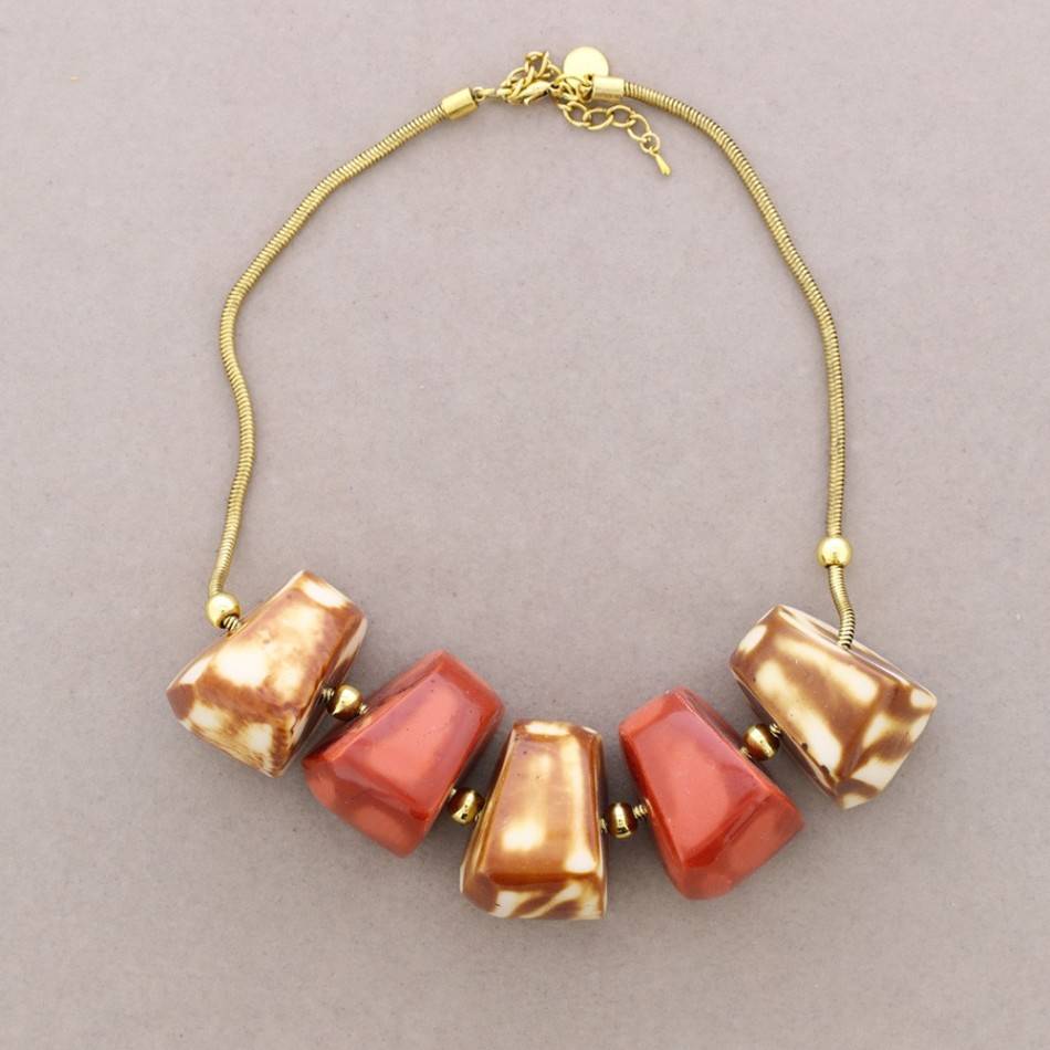 RESIN BEADS SHORT NECKLACE