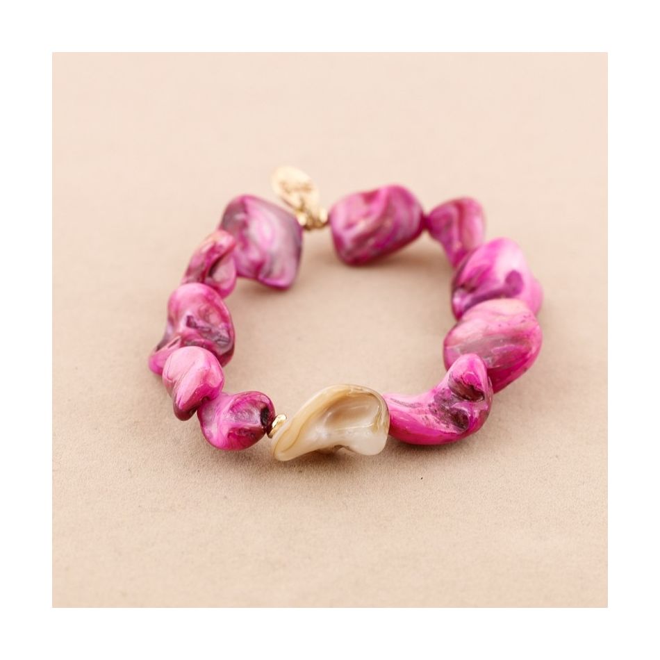 PULSERA ELÁSTICA CUENTAS NÁCAR