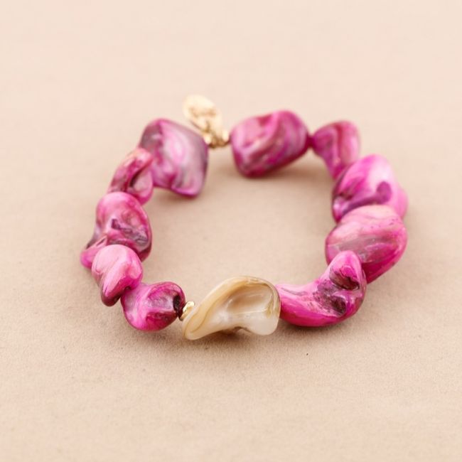 ELASTIC BRACELET WITH NACRE BEADS