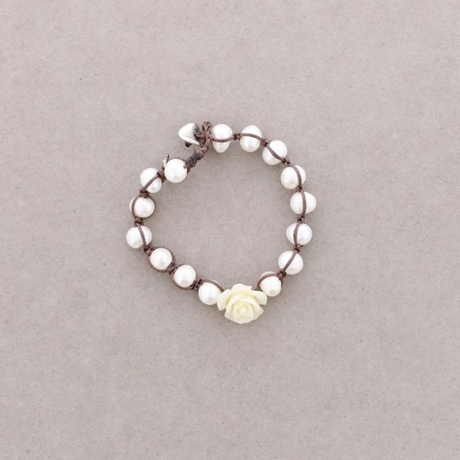 FLOWER CULTURED PEARLS BRACELET