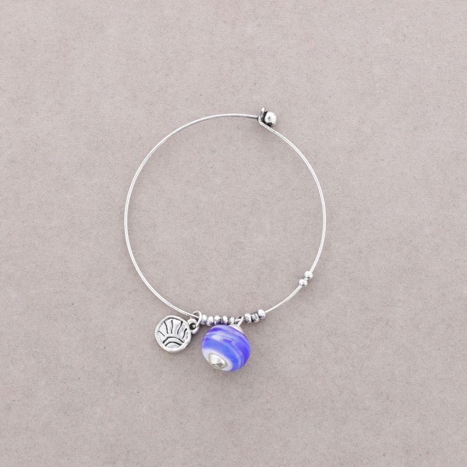 PULSERA ARO CUENTAS METAL CRISTAL