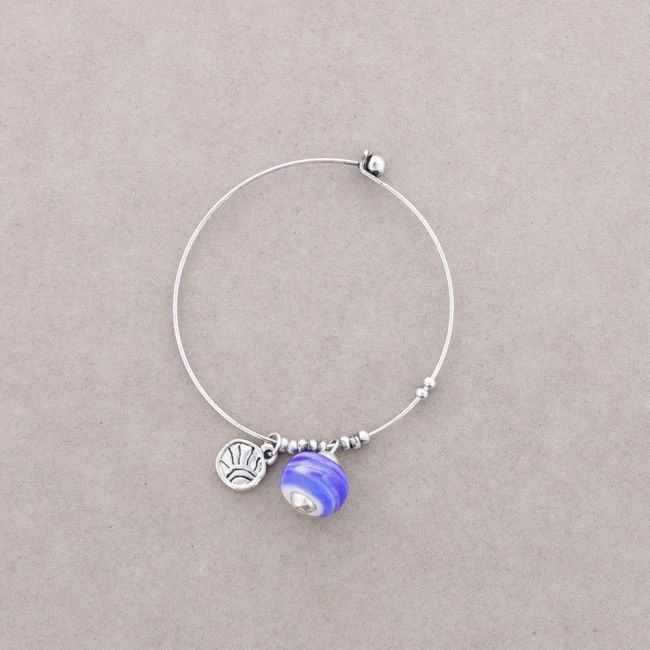 METAL CRYSTAL BEADS HOOP BRACELET