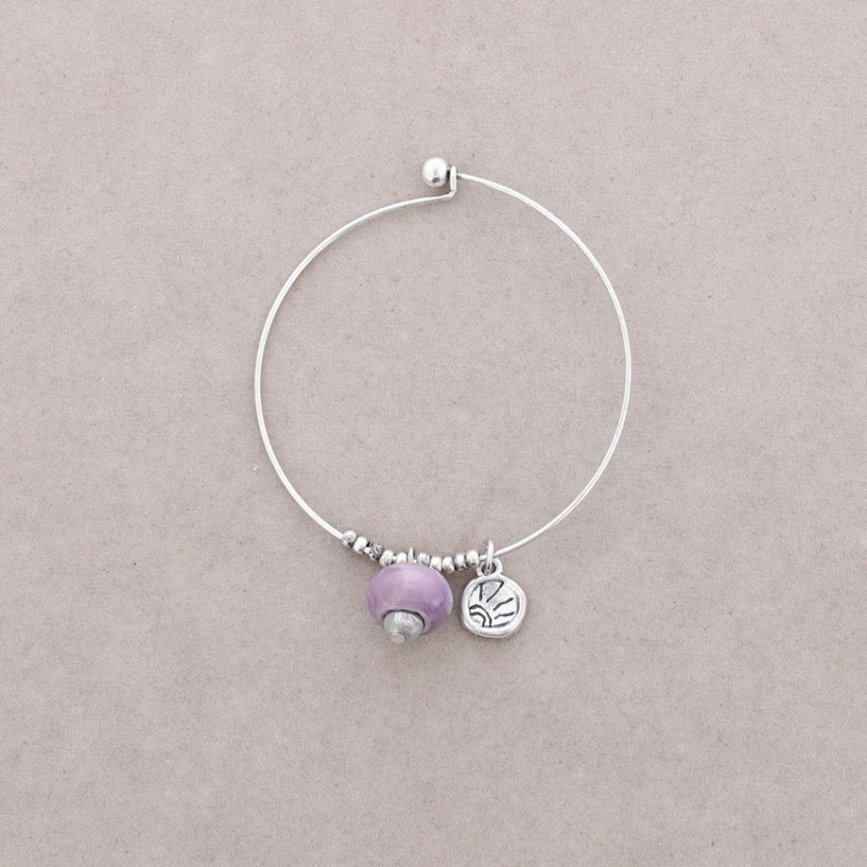 PULSERA ARO CUENTAS METAL CRISTAL