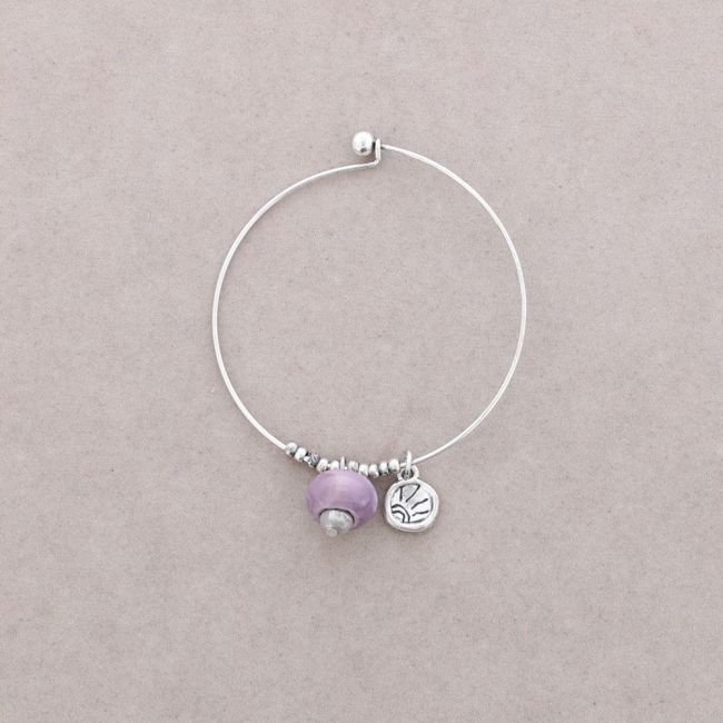 PULSERA ARO CUENTAS METAL CRISTAL