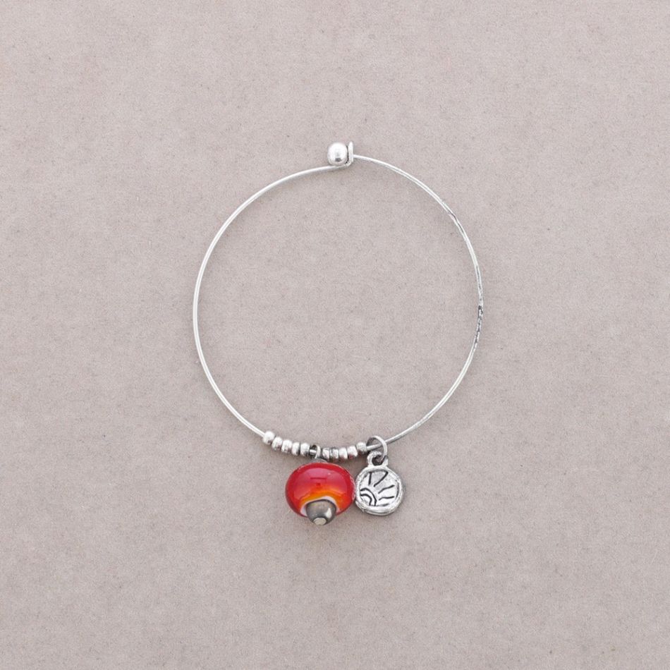 METAL CRYSTAL BEADS HOOP BRACELET