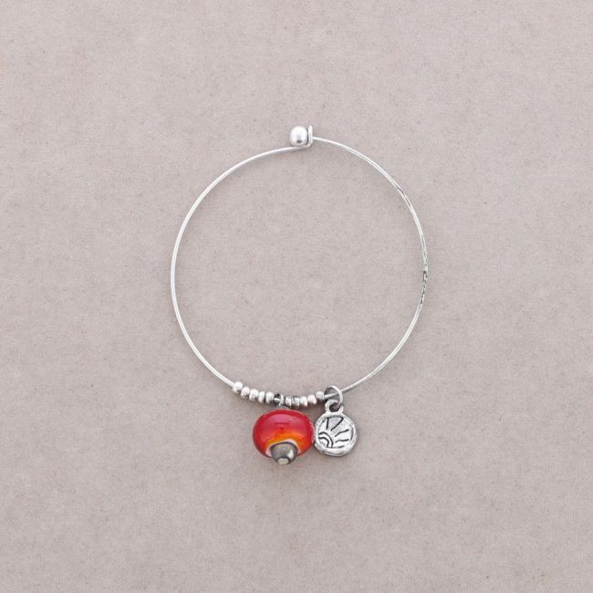 PULSERA ARO CUENTAS METAL CRISTAL