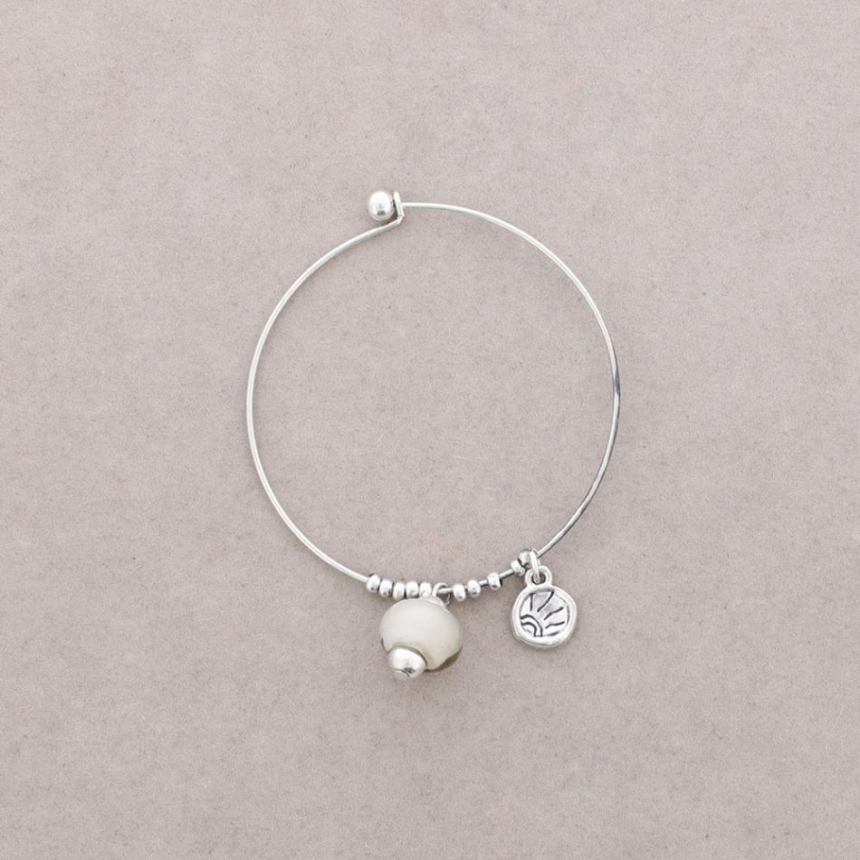 METAL CRYSTAL BEADS HOOP BRACELET