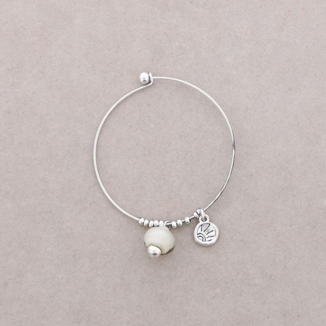 METAL CRYSTAL BEADS HOOP BRACELET