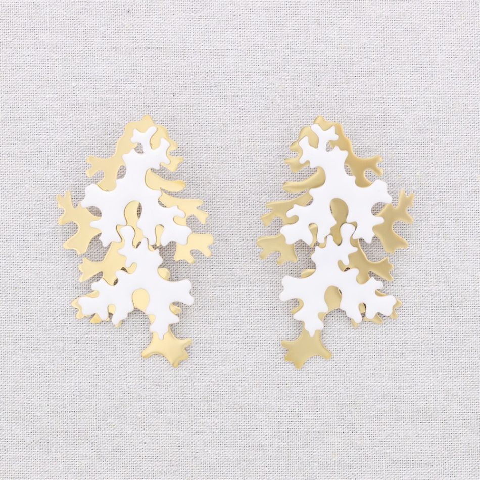PENDIENTES ACERO CORAL ESMALTE