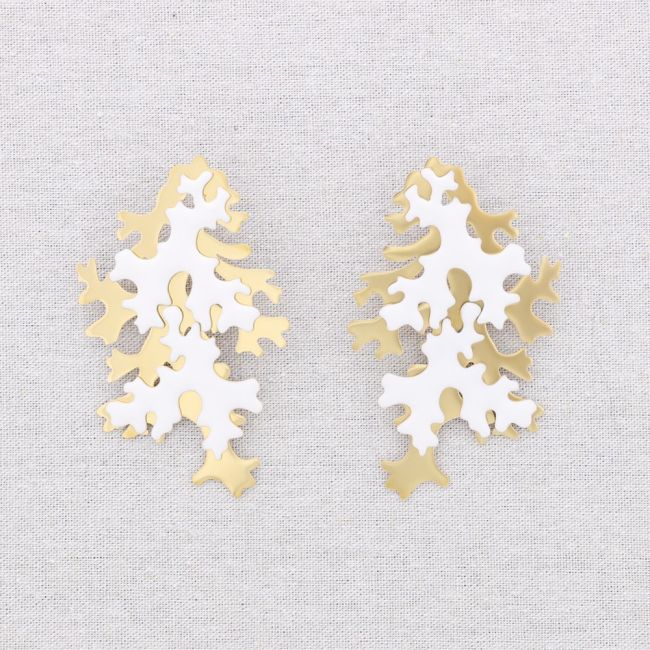 PENDIENTES ACERO CORAL ESMALTE