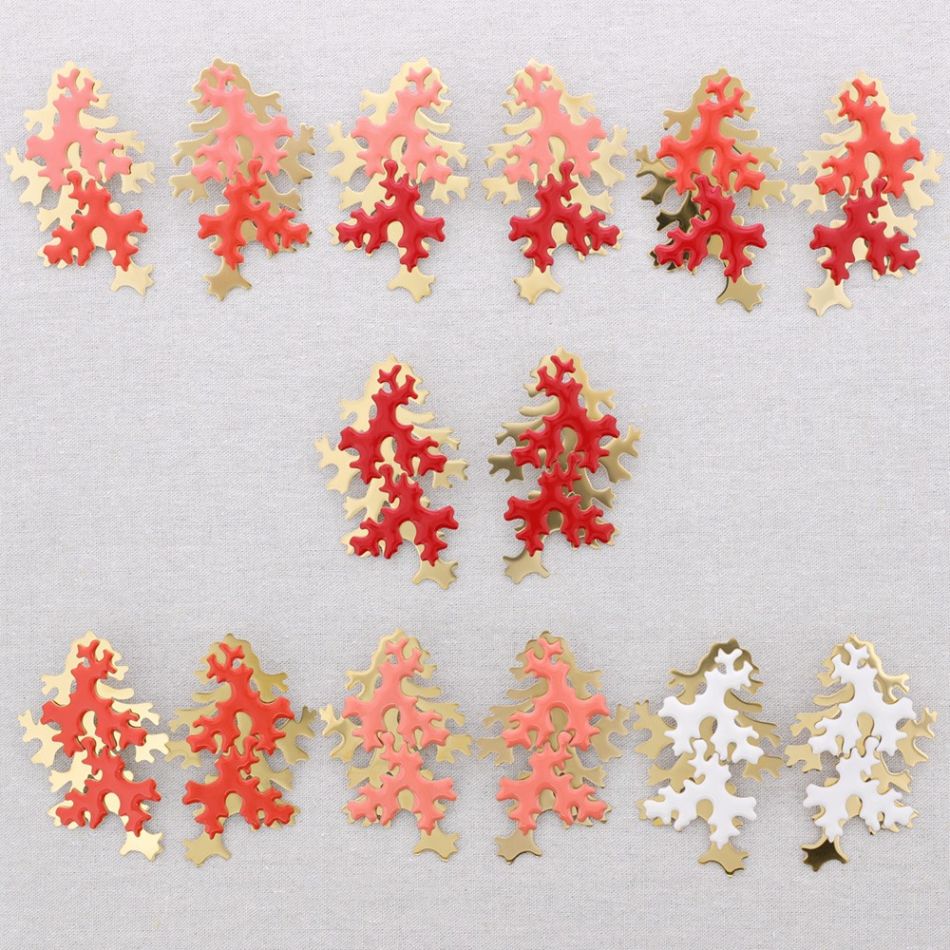 PENDIENTES ACERO CORAL ESMALTE