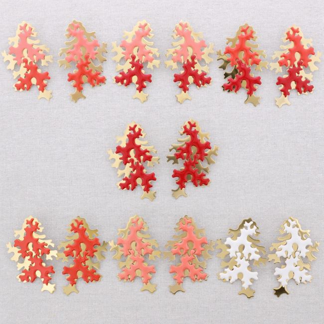 PENDIENTES ACERO CORAL ESMALTE