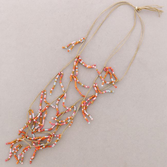 COLLAR LARGO CUENTAS RESINA