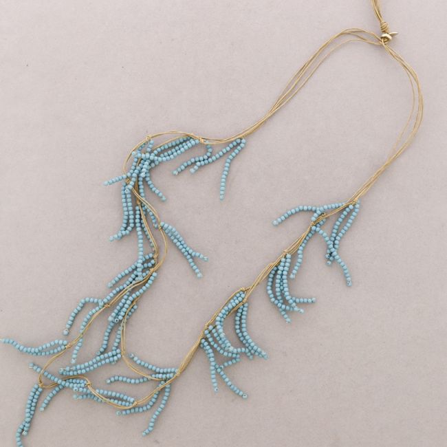 COLLAR LARGO CUENTAS RESINA