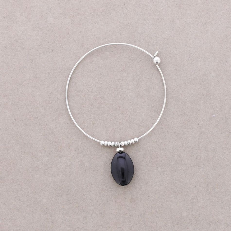PULSERA ARO CUENTAS METAL PIEDRAS