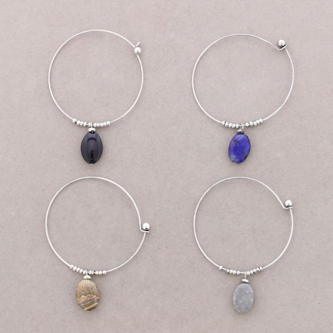 PULSERA ARO CUENTAS METAL PIEDRAS