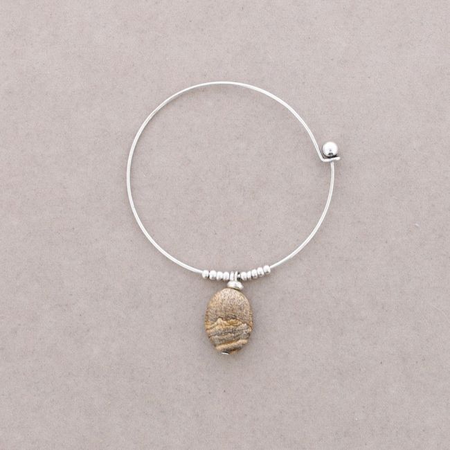 PULSERA ARO CUENTAS METAL PIEDRAS