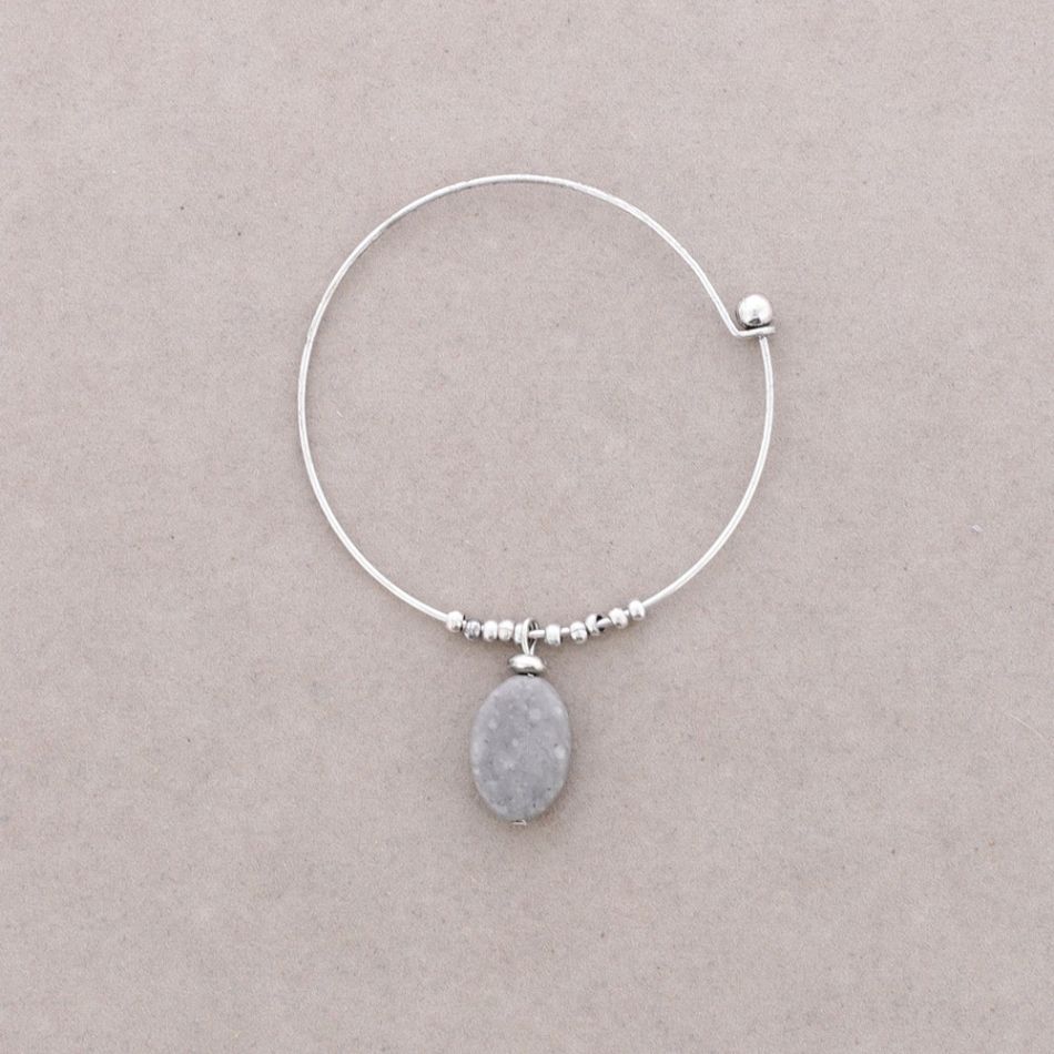 PULSERA ARO CUENTAS METAL PIEDRAS