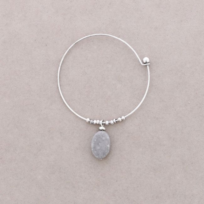 PULSERA ARO CUENTAS METAL PIEDRAS