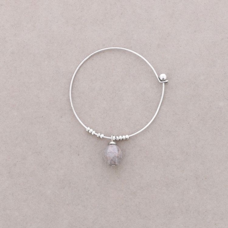 HOOP BRACELET METAL BEADS STONES 2
