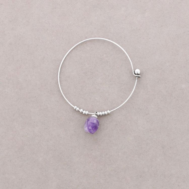 HOOP BRACELET METAL BEADS STONES