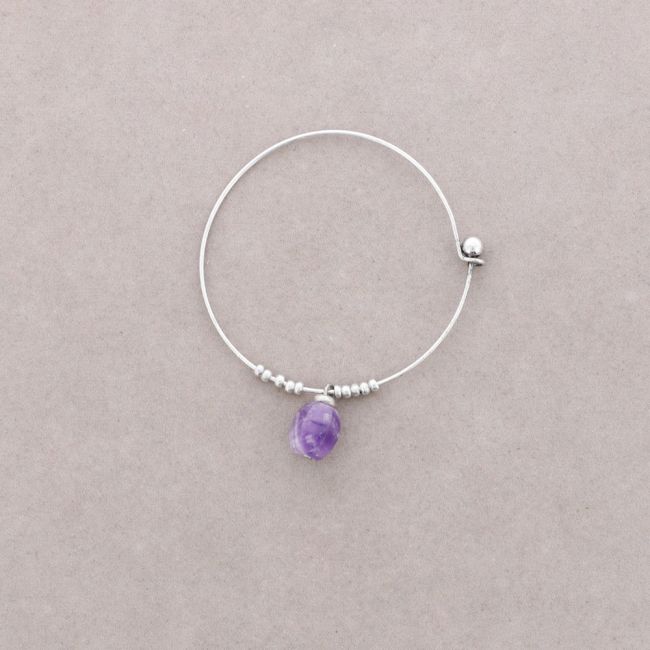 PULSERA ARO CUENTAS METAL PIEDRAS