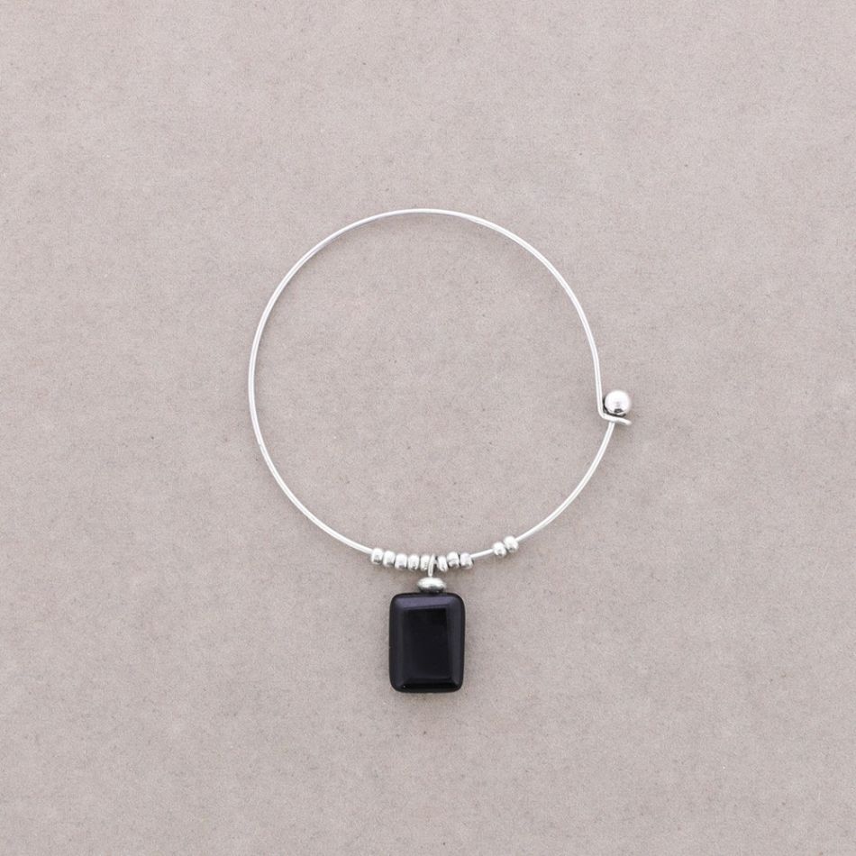 PULSERA ARO CUENTAS METAL PIEDRAS