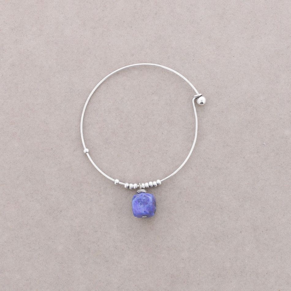 PULSERA ARO CUENTAS METAL PIEDRAS