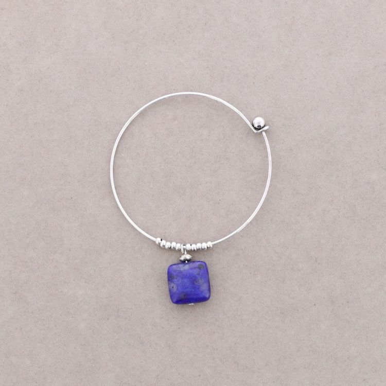 HOOP BRACELET METAL BEADS STONES