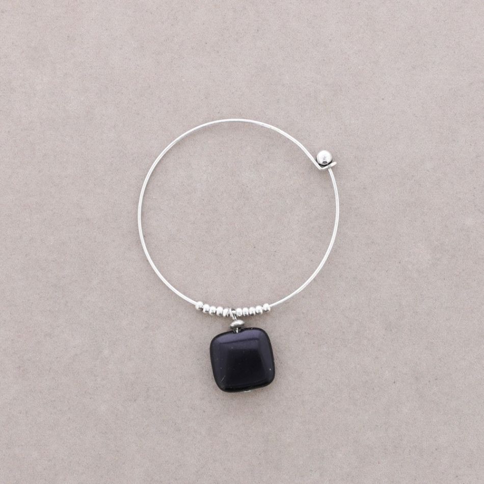 PULSERA ARO CUENTAS METAL PIEDRAS
