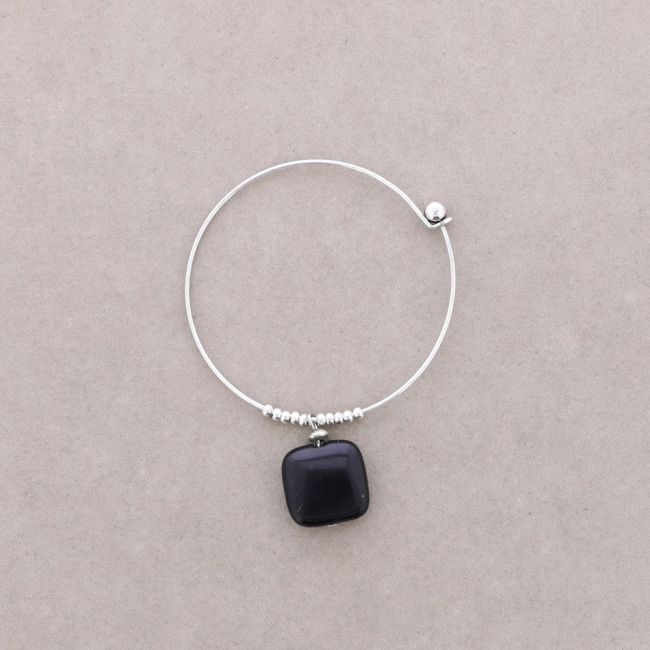 PULSERA ARO CUENTAS METAL PIEDRAS
