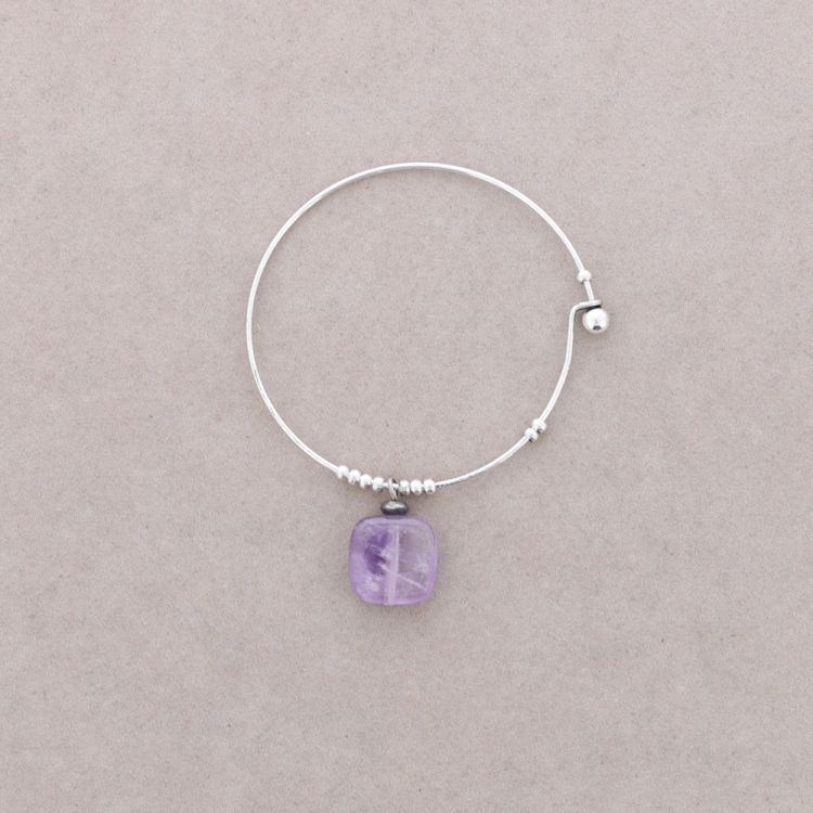 HOOP BRACELET METAL BEADS STONES 2