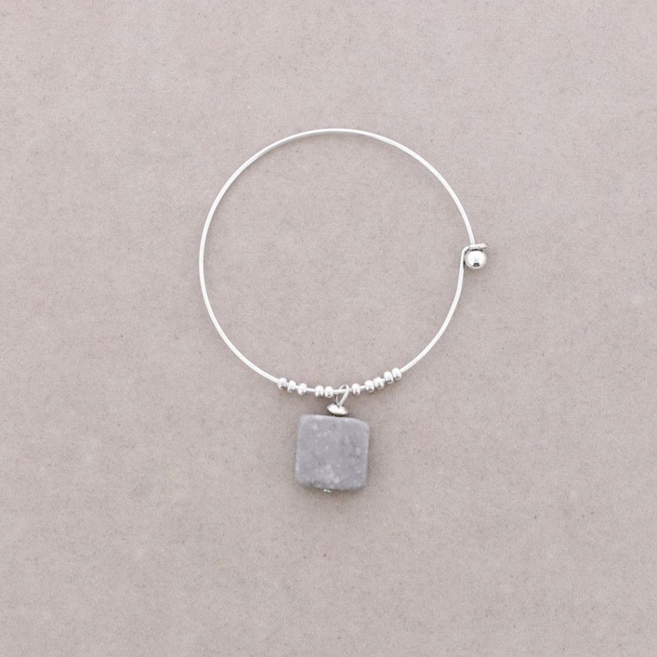 PULSERA ARO CUENTAS METAL PIEDRAS