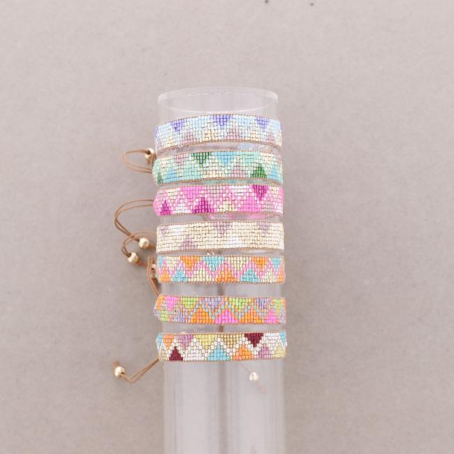 PULSERA ÉTNICA MACRAMÉ ABALORIOS