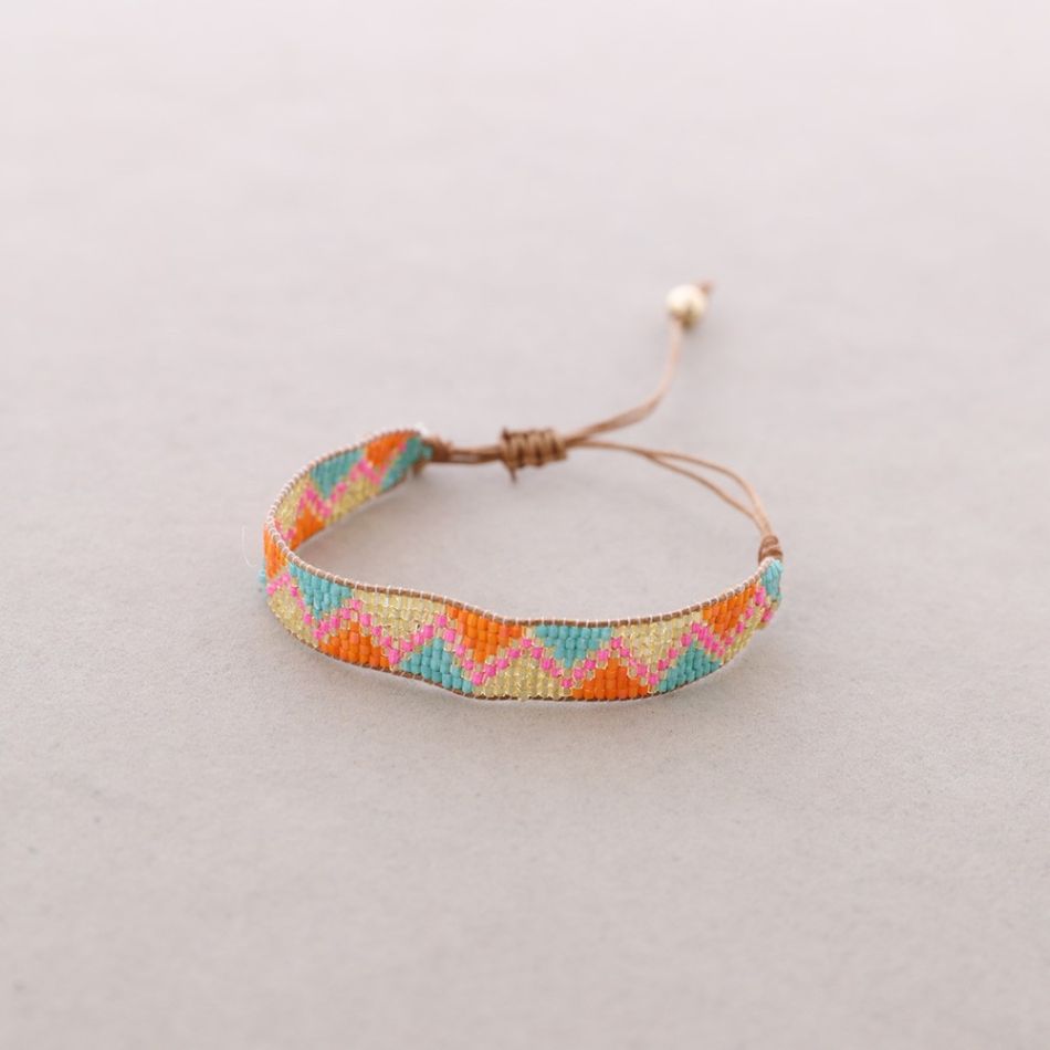 PULSERA ÉTNICA MACRAMÉ ABALORIOS