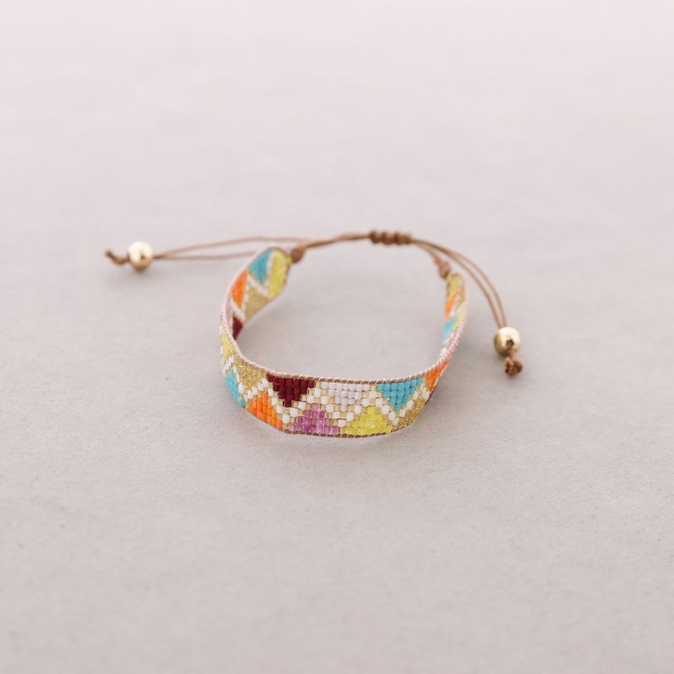 PULSERA ÉTNICA MACRAMÉ ABALORIOS